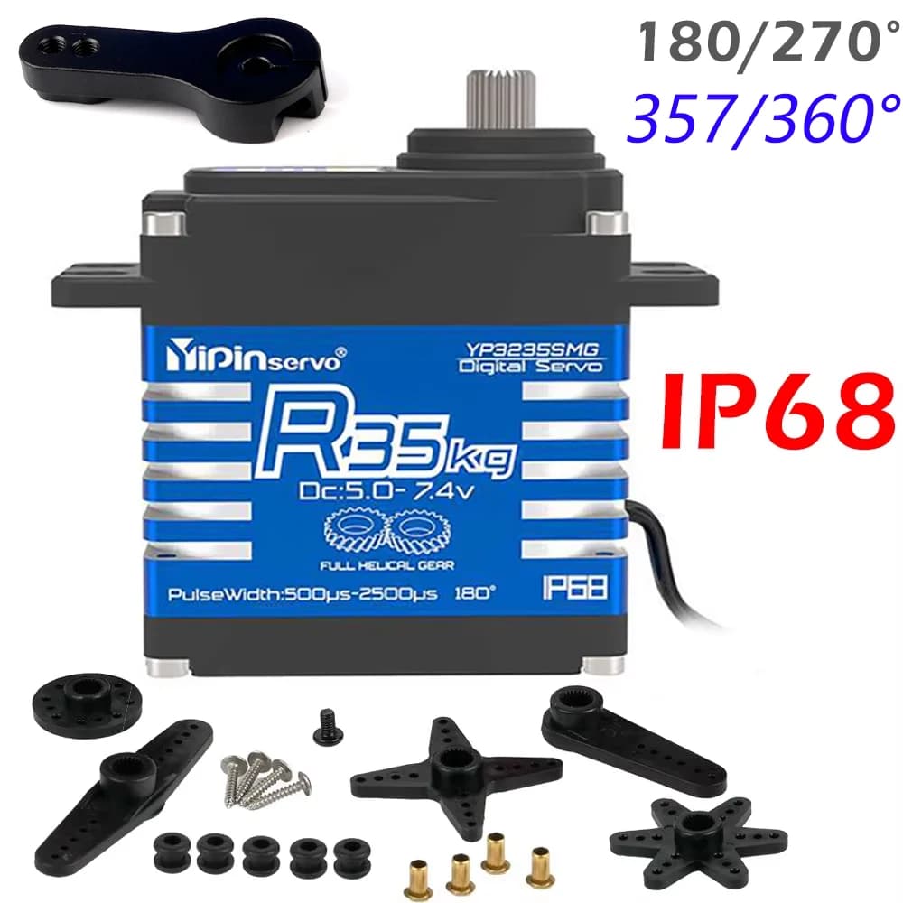 Servomotore RC impermeabile 35 kg Servomotori standard digitali con ingranaggi elicoidali interamente in acciaio per accessori RC 1/8 1/10 Auto giocattolo telecomandata