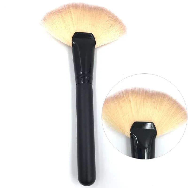 1 pz Pennello Morbido Grande a Ventaglio per Trucco, Fondotinta, Fard, Polvere, Illuminante - Pennelli Cosmetici Maquiagem