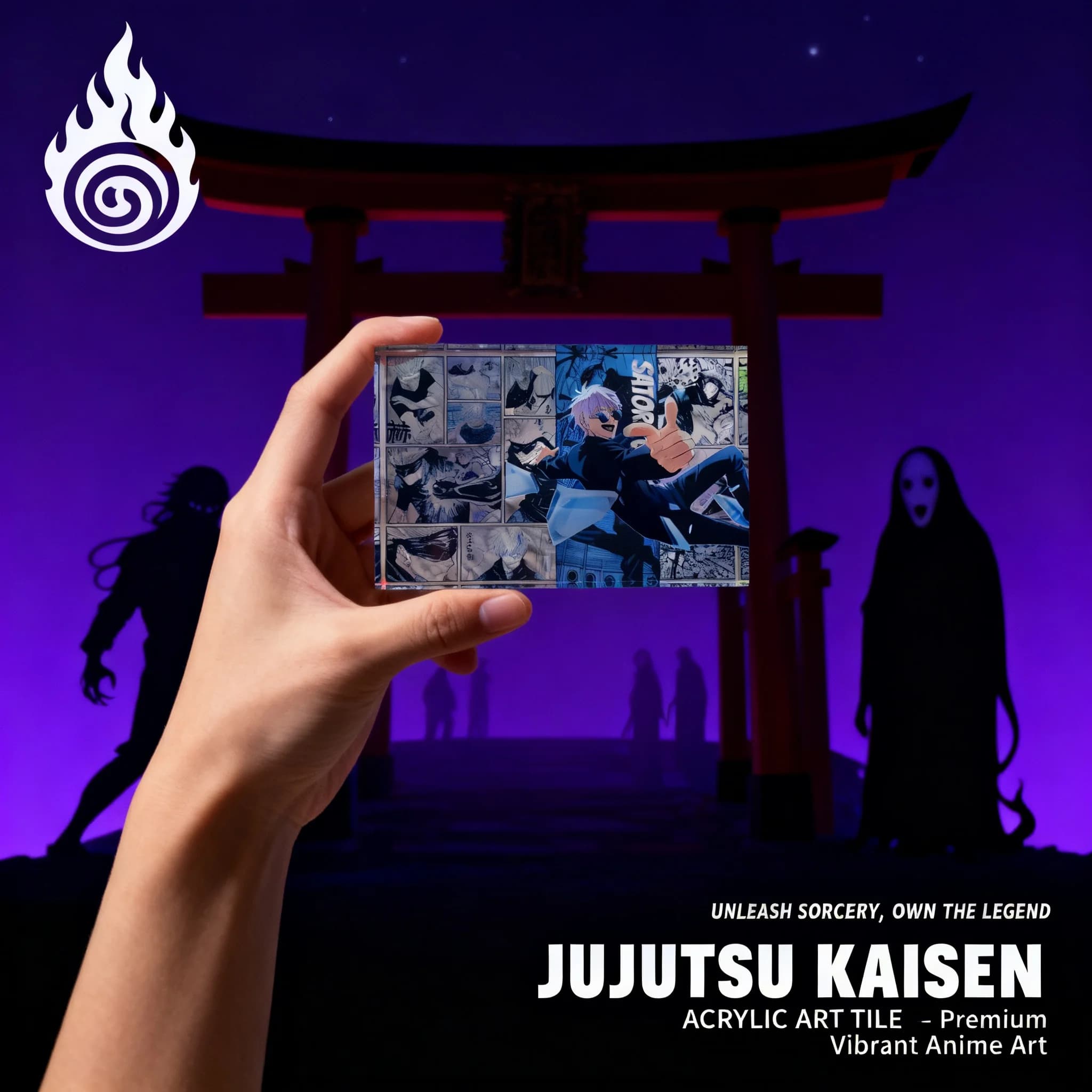 Jujutsu Kaisen - Espositore in Acrilico Gojo Satoru Geto Suguru - Statuetta Anime da Scrivania - Distintivo Personalizzato - Merchandising da Collezione