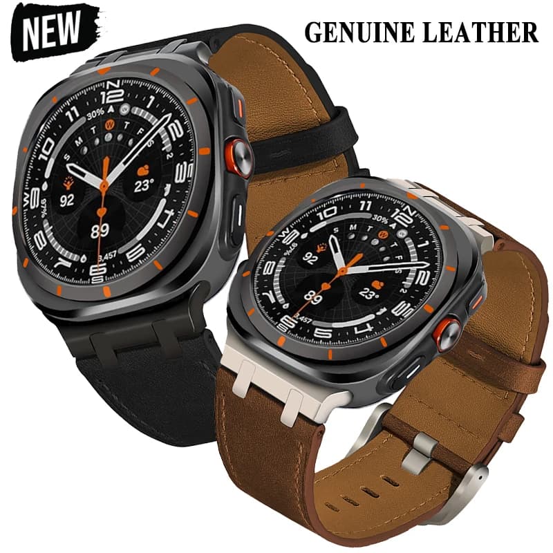 Cinturino in vera pelle per Samsung Galaxy Watch 7 Ultra cinturino da uomo per Galaxy Ultra 47mm cinturino da cintura Correa Accessorie