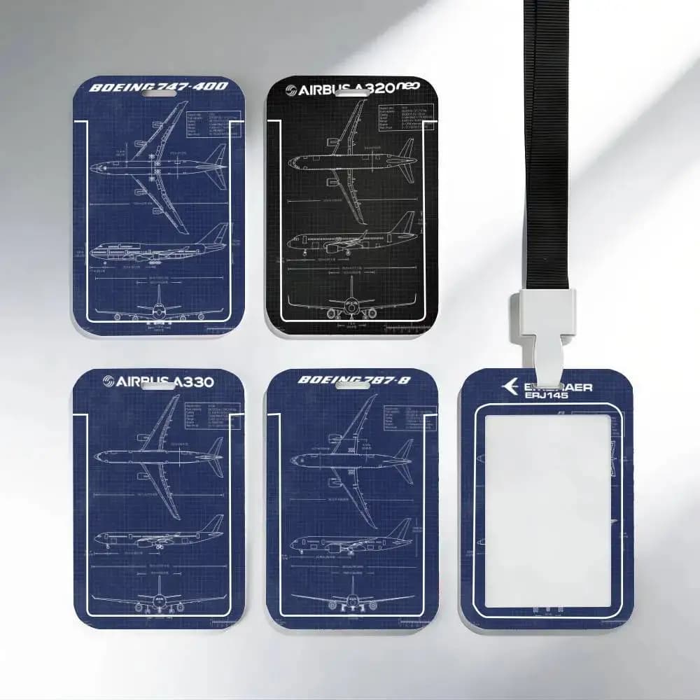 Air Force Plane Airbus A340 B747 Airplane ID Card Holder Neck Strap Pendant Door Badge Holder Lanyards Keychain Work Credential