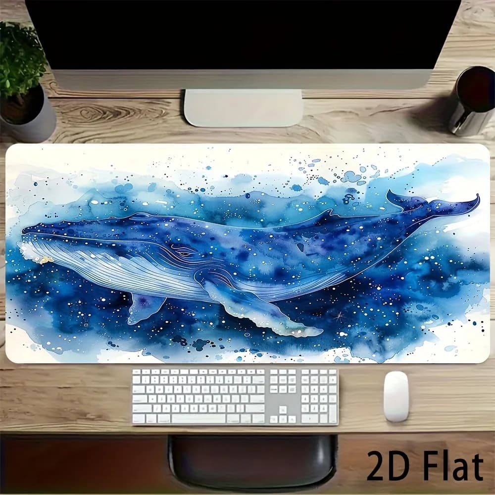 Tappetino per mouse grande Blue Whale, tappetino da scrivania esteso antiscivolo per gaming, ufficio, casa