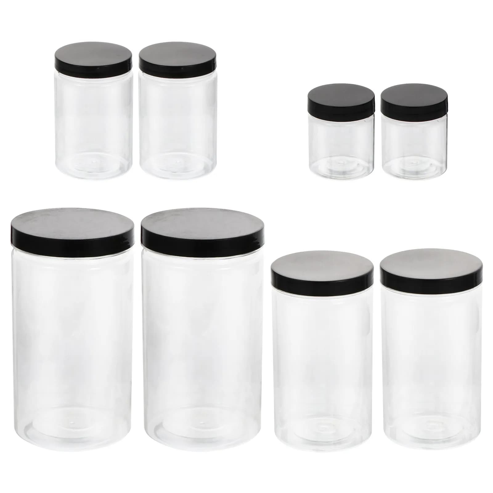8Pcs Premium Pet Transparent Food Storage Cans Sealed Airtight Moisture Dust Insect Proof for Cookies Tea Dried Fruits Nuts