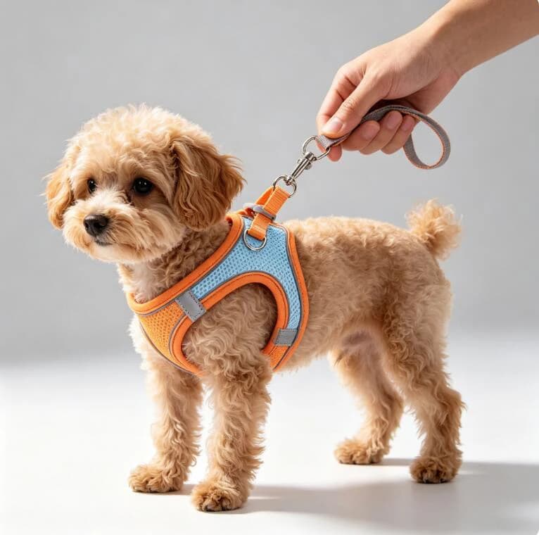 Pet Dog Cat Harness and Leash Set Escape Proof Safe Cat Vest Harness for Walking Outdoor Reflective Step-in Soft Mesh Pet Jacket