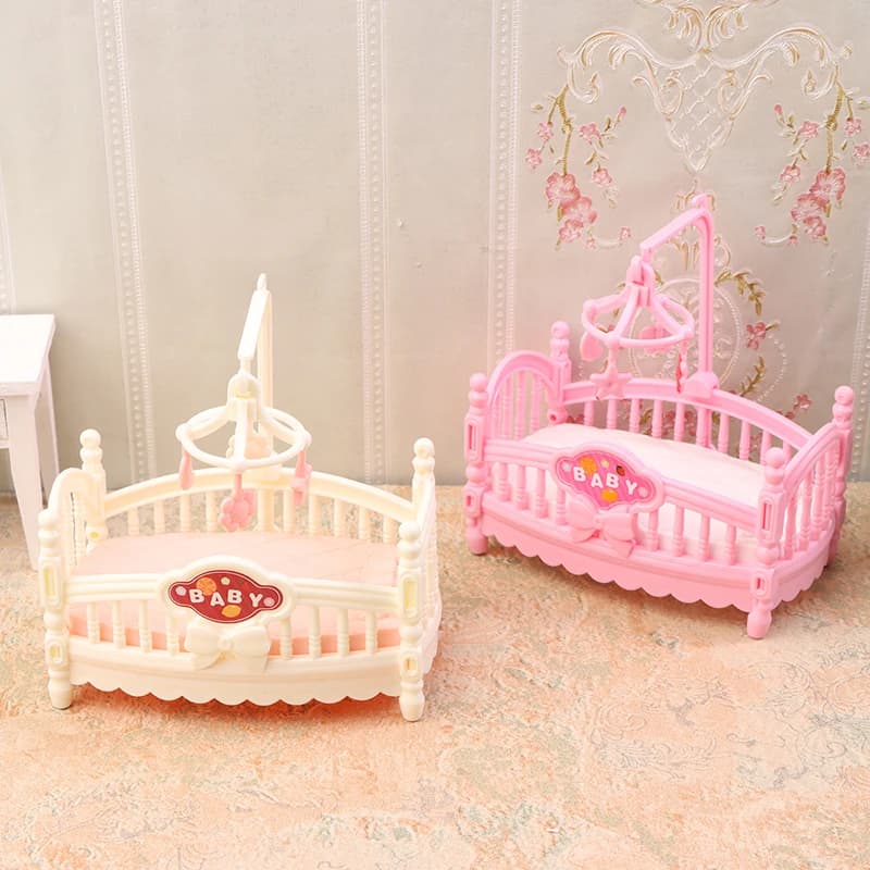 1 Pezzo Mini Culla per Casa delle Bambole, Modello di Lettino per Bambini, Arredamento per Camera da Letto, Accessori per Casa delle Bambole