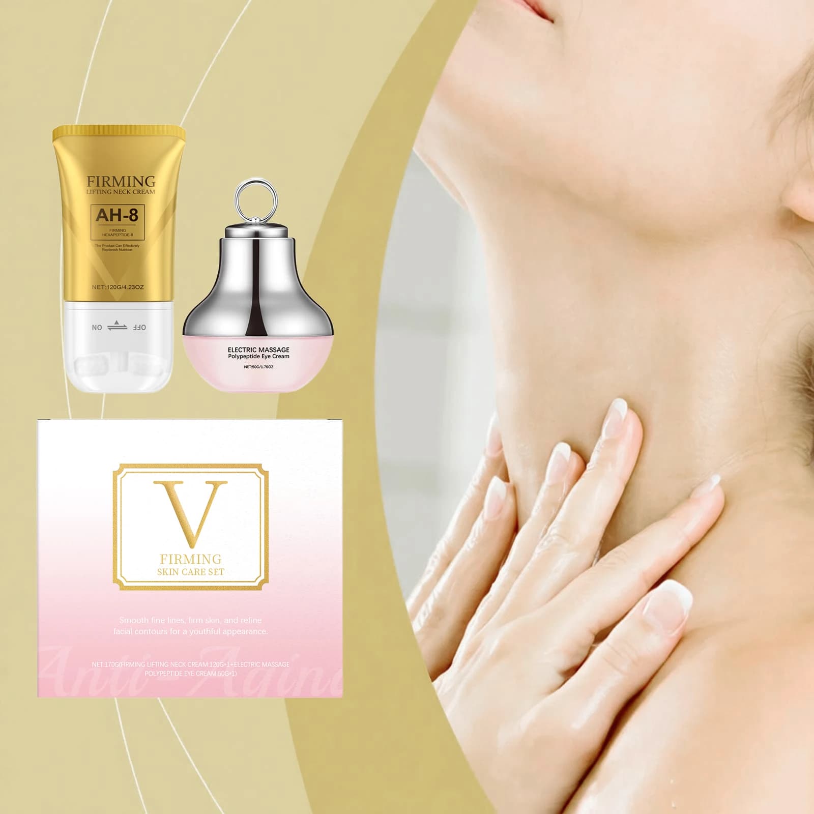 Ah-8 Firming Neck Cream Smoothing Wrinkles Anti Aging Deeply Moisturizer Increase Skin Elasticity Tighten Revitalizing Skin Care