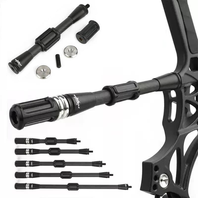 Stabilizzatore in Carbonio per Arco Compound, Barra di Bilanciamento 7''/9''/11''/12''/15'', Asta Ammortizzante in Gomma, Antivibrazioni per Tiro con l'Arco