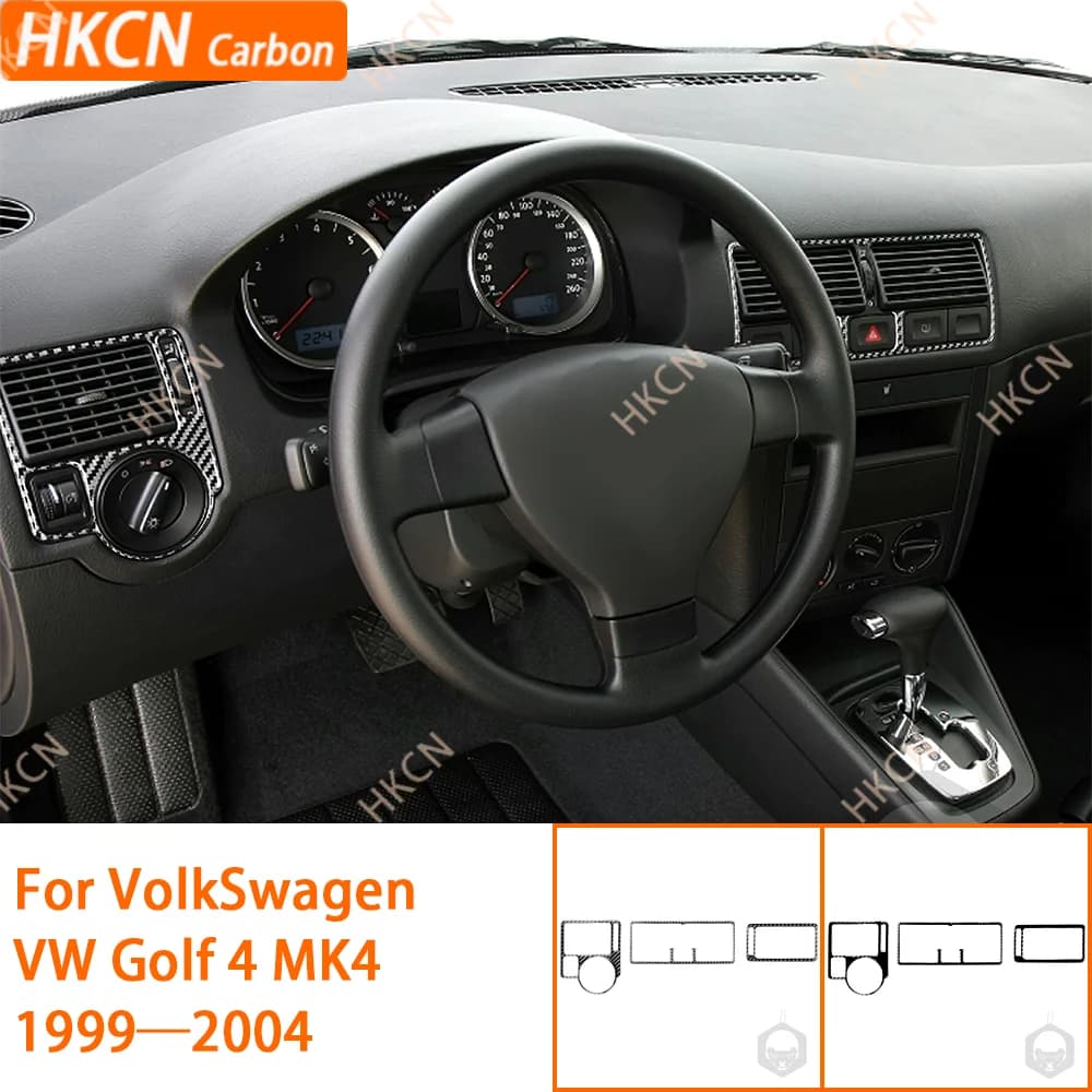 Black Plastic Piano Dash Center Console Air Vent Interior Cover Trim Wall decal for VW Golf 4 MK 4 1999 2000 2001 2002 2004