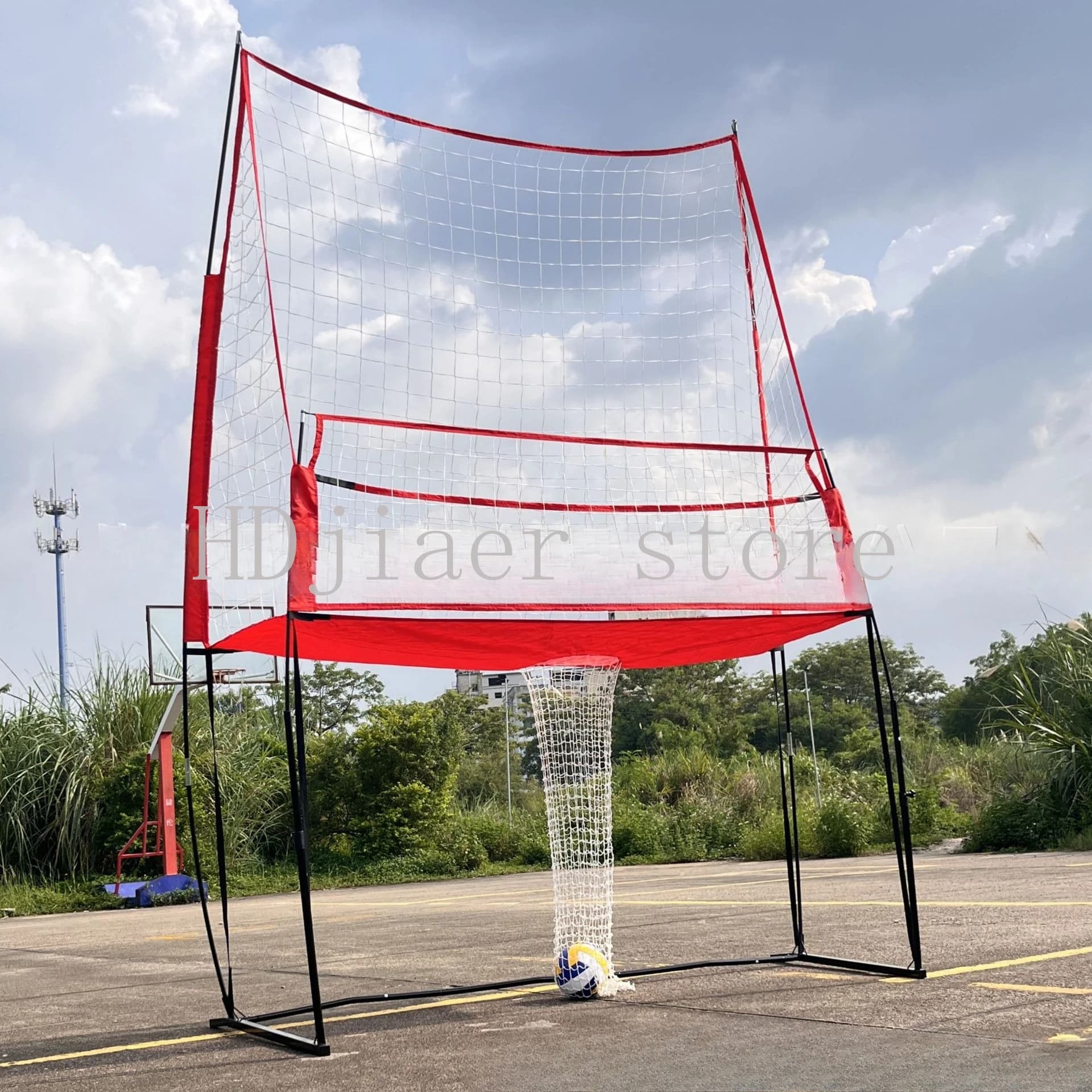 Rete da allenamento portatile per pallavolo Rete da allenamento singola da 11 * 8 piedi regolabile