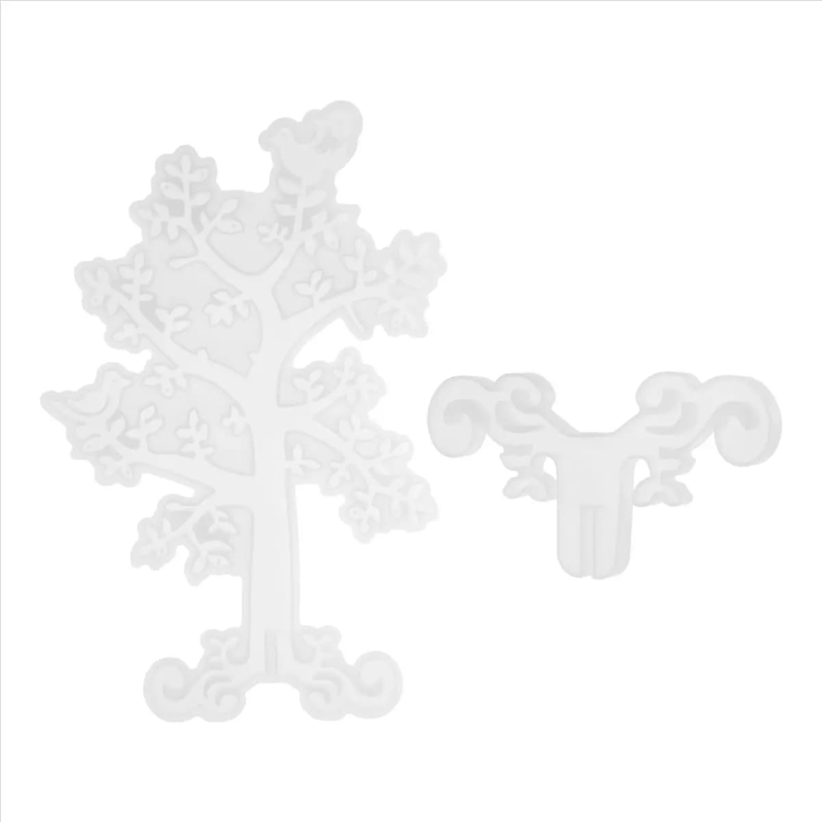 BAAQ Jewelry Tree Organizer Resin Molds for Resin Casting Ring Holder Silicone Molds for Necklace Earring Display Stand Mold