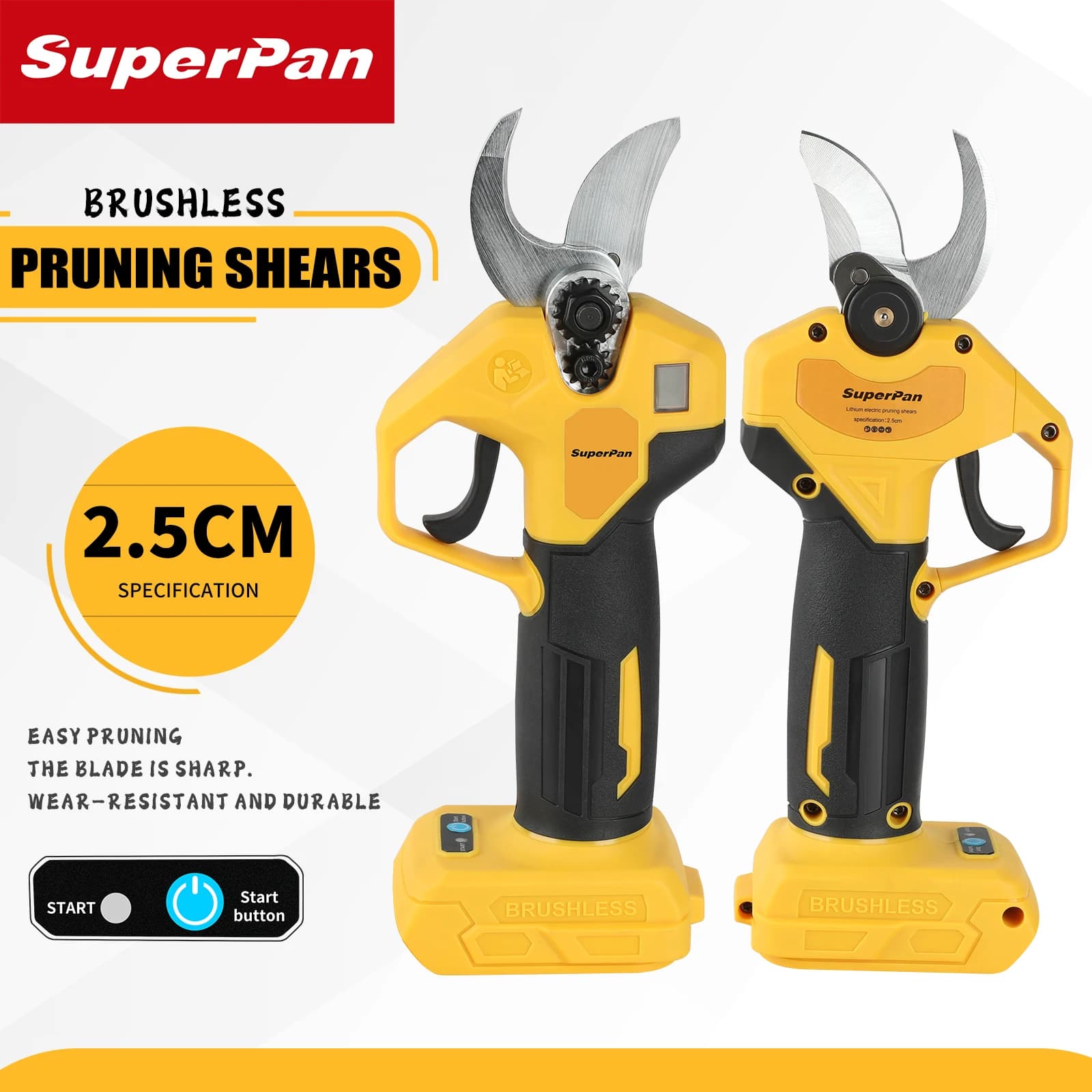 Powerless Electric Scissors - Brushless Electric Tools for Powering Fruit and Garden Trees, Compatible with Dewaltt 18V Battery