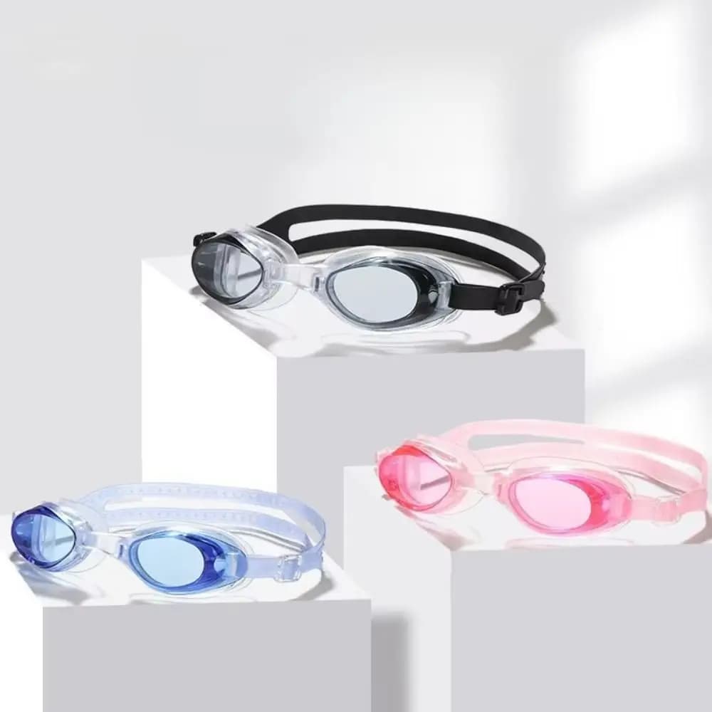 Silicone Swimming Goggles Wide View Adjustable Strap Swimming Mask with Storage Box Anti Fog Underwater Swim Glasses