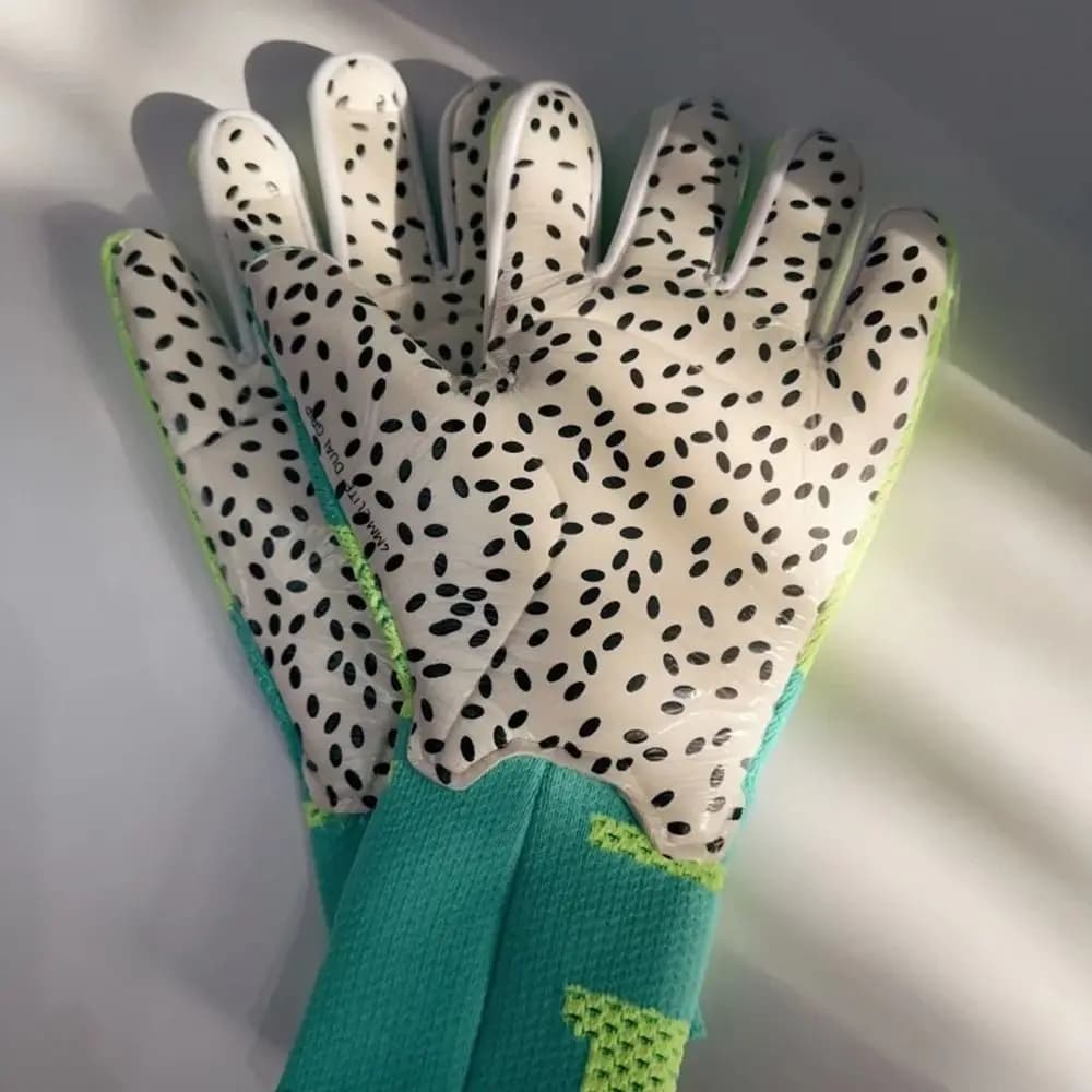 1 paio di guanti da portiere in lattice ispessito, guanti da portiere antiscivolo con protezione per le dita, resistenti all'usura e traspiranti
