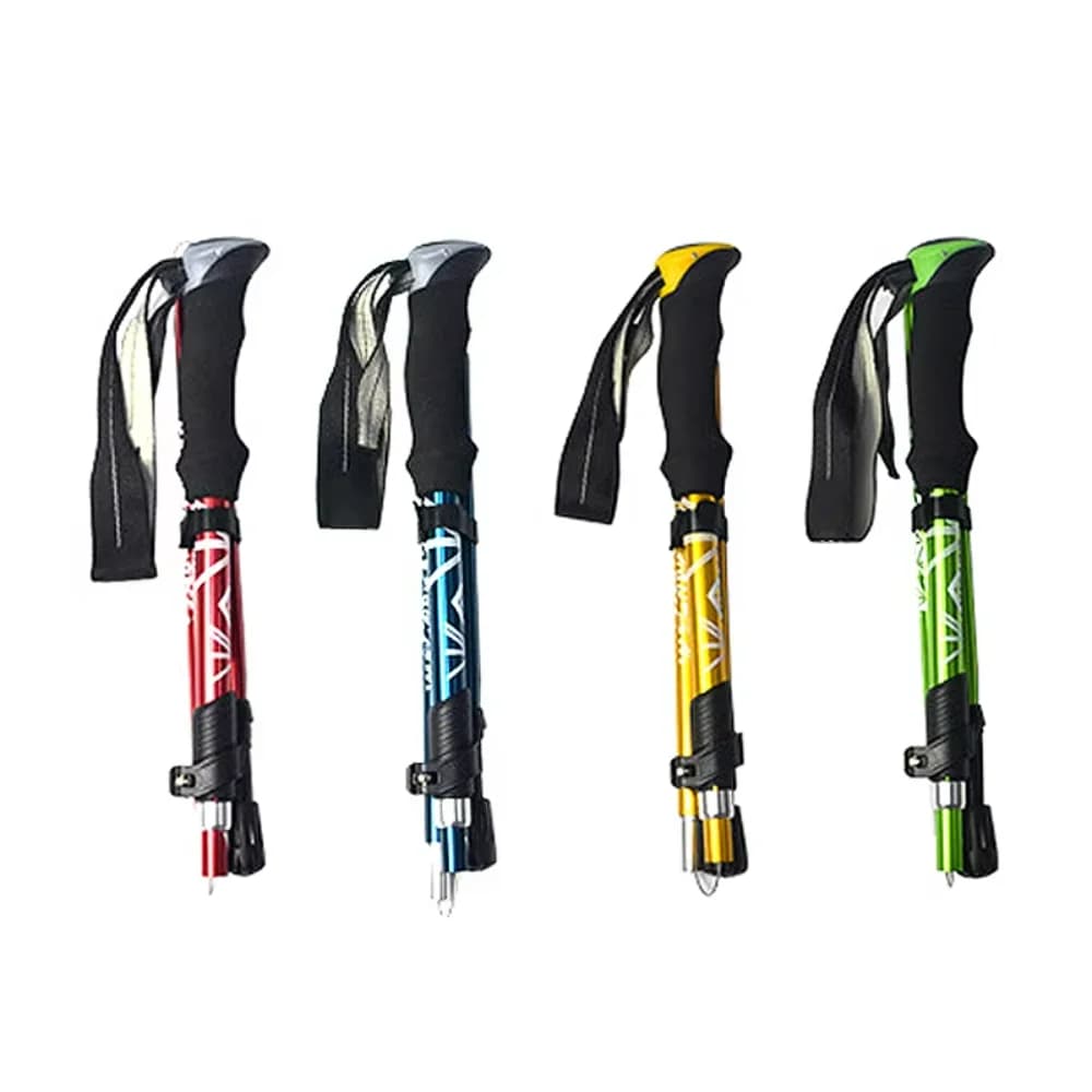 Outdoor Foldable Trekking Stick 5 Sections Portable Camping Trekking Stick for Old Nordic Telescopic Easy to wear in 1 pc