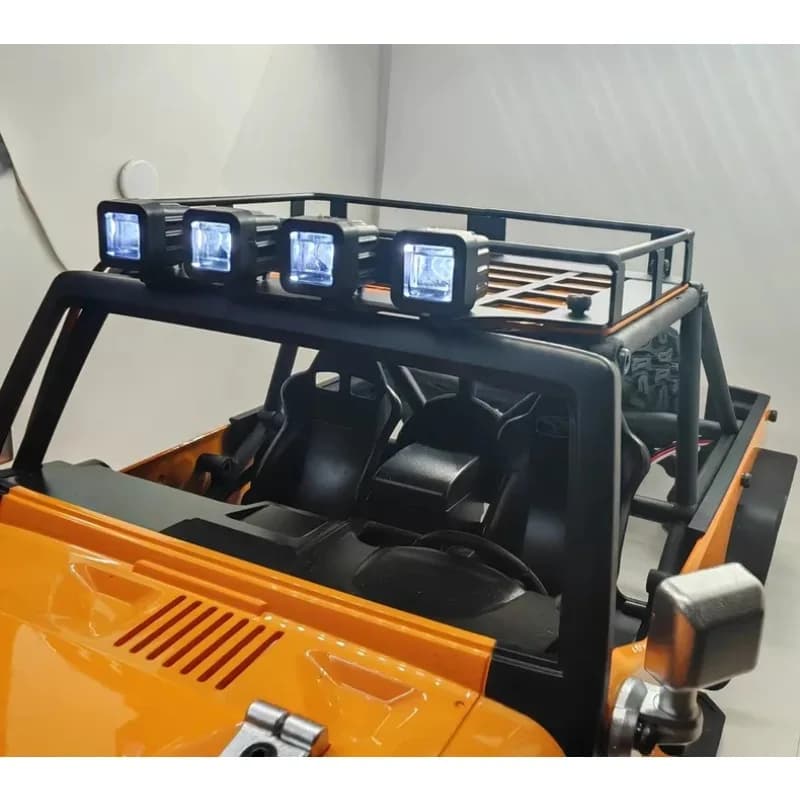 Per MJX H12Y Modello RC Crawler Fuoristrada in Scala 1/12, Portapacchi in Metallo con Luci, Accessorio di Aggiornamento, Installazione Senza Danni