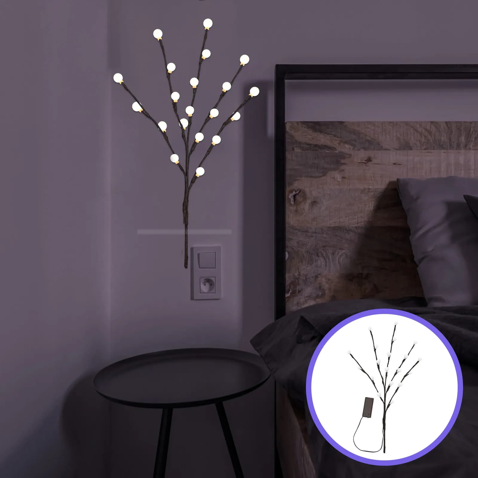 2 Pezzi di Luci LED a Ramo per Vaso, Rami Illuminati per Decorazione, Luci Notturne Romantiche per Arredamento Camera