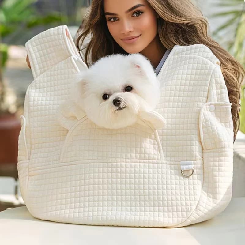Borsa a Tracolla Portatile per Cani, Zaino per Cani Piccoli, Trasportino Regolabile per Gatti, Borsa per Animali Domestici dal Design Semplice