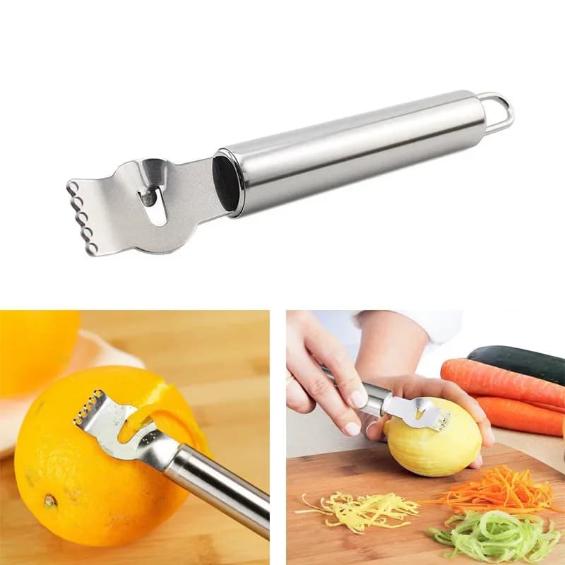 1 pcs Peeling for Stainless Steel Lemon Orange Fruit Citrus Zester Peeling Kitchen Bar Mixers Stainless Steel knife Peeling Tools