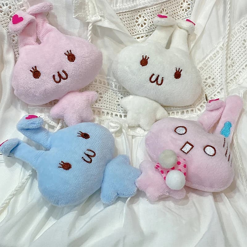 Ciondolo Orsetto Cartone Animato, Ciondolo Coniglio Peluche Carino, Ciondolo Animale Imbottito Kawaii, Accessori Decorativi per Zaino, Regalo