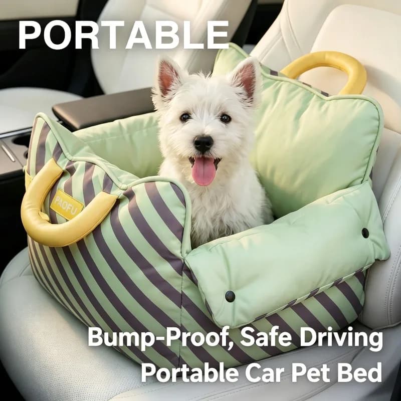 Car Dog Bed for Small Dogs Cats, Removable Washable Car Travel Sleeping Pad, Warm Cozy Pet Bed for Back Seat