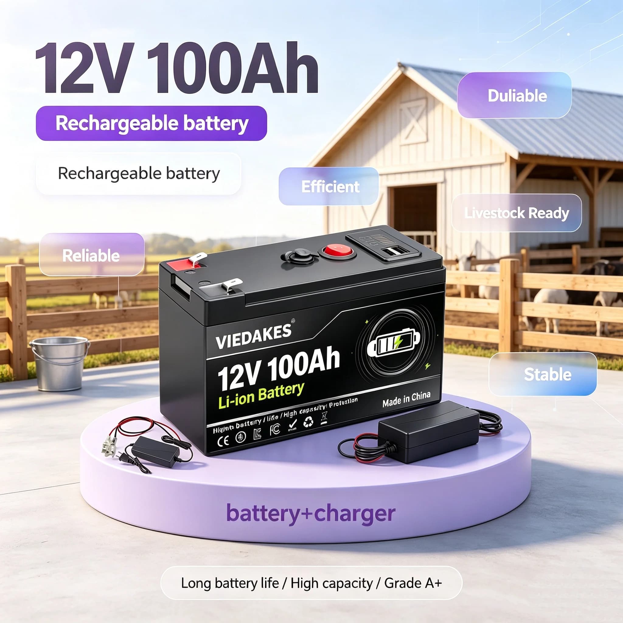 New 12V battery 100Ah 21700 Lithium Rechargeable Battery Pack for Sprayer Kids Electric Toy Car motorcycle camping+3A Charger