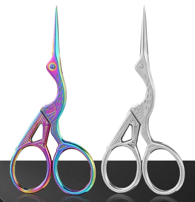 1PC Colorful Stork Embroidery Scissors, Stainless Steel Rainbow Mini Scissors for Cross Stitch, Sewing & Crochet