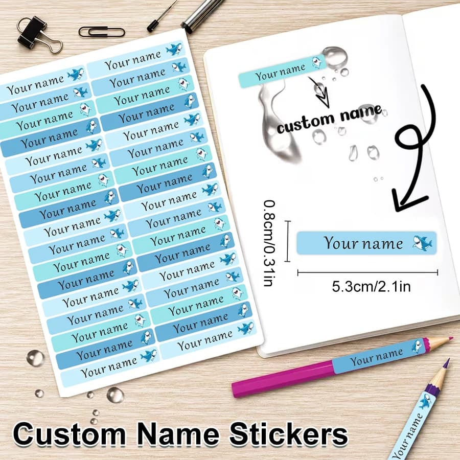 Custom Name Stickers for School-Waterproof Personalized Labels for Lunch Boxes Pencils Bottles Backpacks,Daycare Supplies