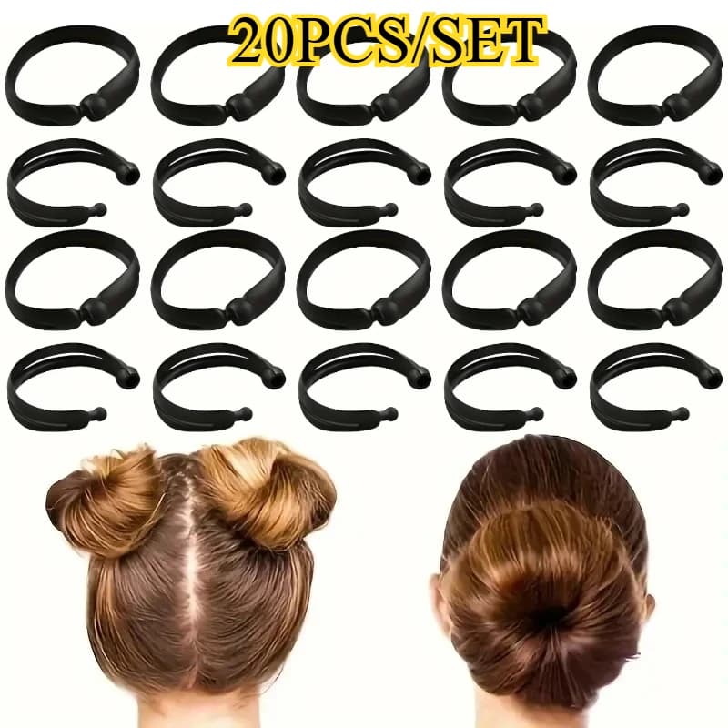 20PCS Magic Twist Donut Bun Clip DIY Ponytail Hair Styling Tools For Bobo And Ball Head Hairstyles Quick Release Of Accessories