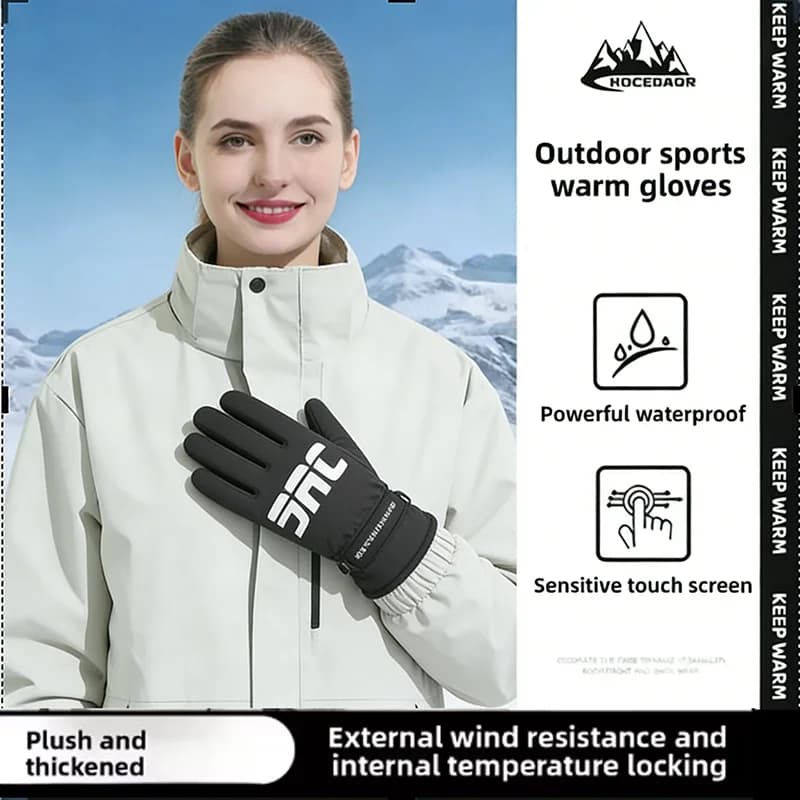 Ski Gloves in Polar Apples Unisex thick Waterproof Windproof Touchscreen Accessories Cycling Snowboard Sport Winter