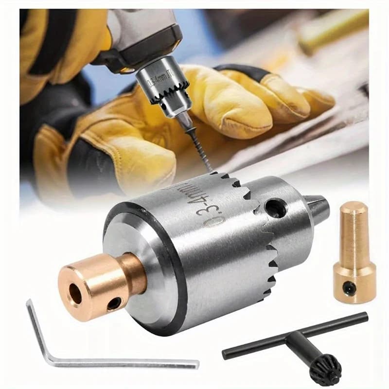 4 pz/set Universale di Precisione Chiave In Metallo Mandrino Controllato Kit 0.3-4mm Rettifica Elettrica Trapano Micro Trapano Mandrino Conversione