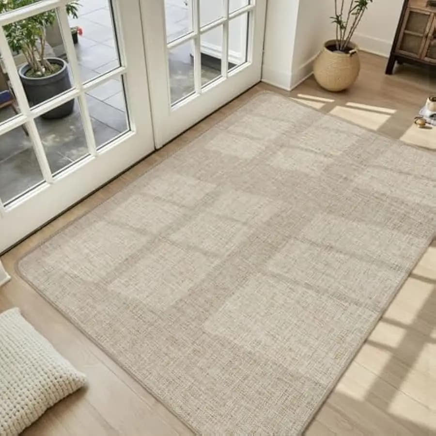 LEKEEPGO Ultra Thin Indoor Door Mat 36"x59", Low-Profile Door Mat Indoor Entrance, Non Slip Rubber Backing Inside Doormat Washab