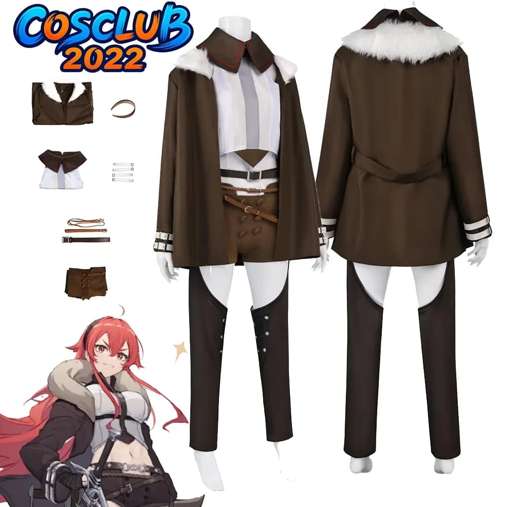 Disguise Eris Greyrat Cosplay Costume Uniform Mushoku Anime Tensei Roleplay Shirt Coat Pants Set Outfits Halloween Carnival Suit