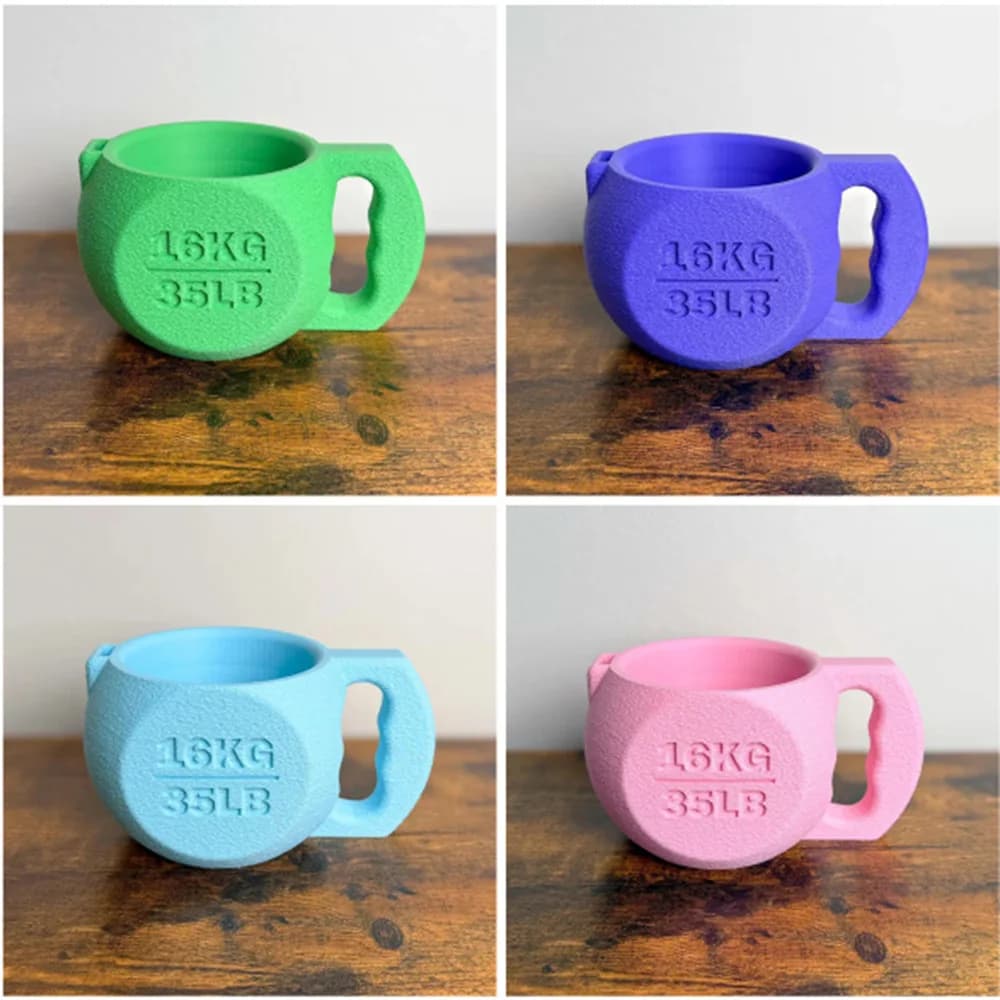 Porta Gelato a Forma di Kettlebell da 16KG, Simulazione Tazza con Cucchiaio per Gelato, Regalo Divertente per Amanti del Fitness e Amici