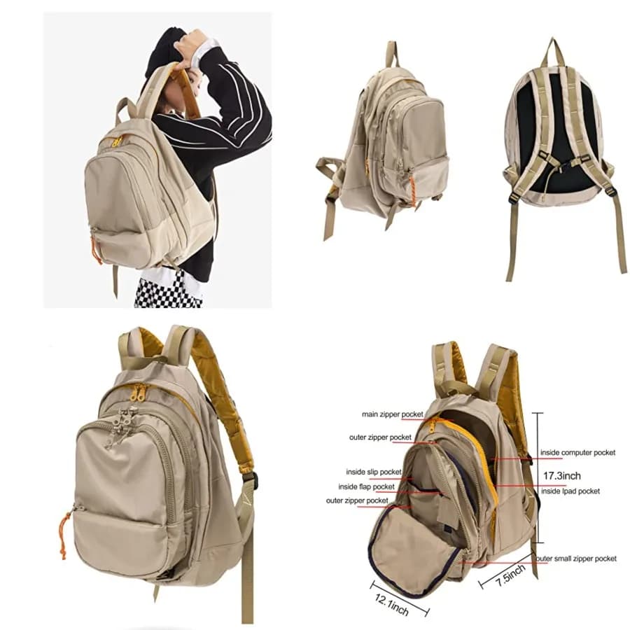 Zaino unisex da campus, capiente, da viaggio, casual, per donna
