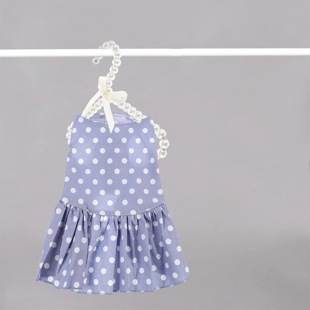 2 Pieces Premium Clothes Hanger with Dog Pearls, Plastic and Metal Robusts, Small Decorative Clothing for Domestic Animals, Travel and Sleepers