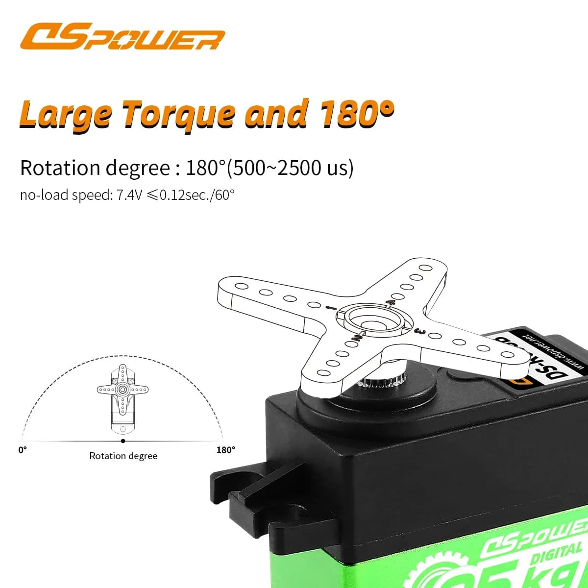 Servo Digitale DSpower 25KG 35KG 8.4V HV ad Alta Tensione con Ingranaggi in Metallo per Auto RC 1/8 1/10 TRX4 TRX6 SCX10 Arrma 104001 Slash Maxx