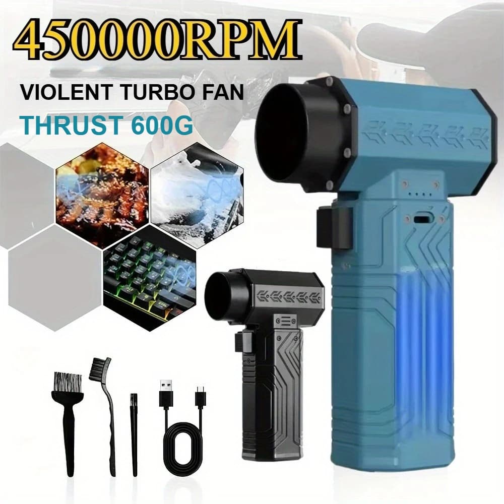 450000RPM Ventilatore d'aria Potente Mini Turbo Fan Jet 10000mAh 600g Spinta 70 m/s Vento Brushless Duster Rimozione foglie Asciugatrice tastiera