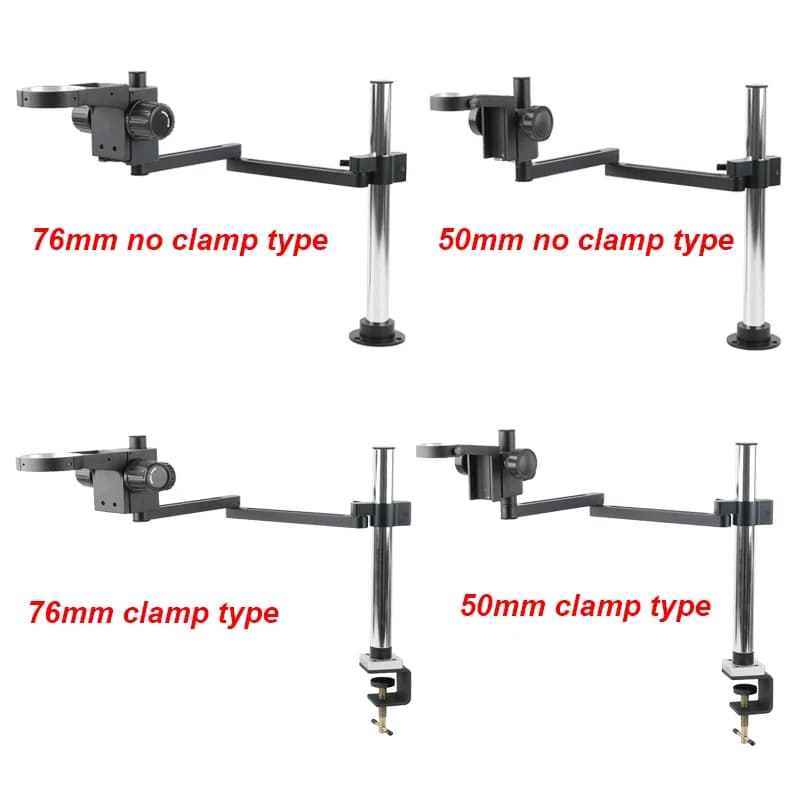 50mm 76mm Supporto per flocalizzazione Morsetto per braccio articolato regolabile Staffa per microscopio Treppiede da tavolo Videocamera a saldare Supporto pieghevole