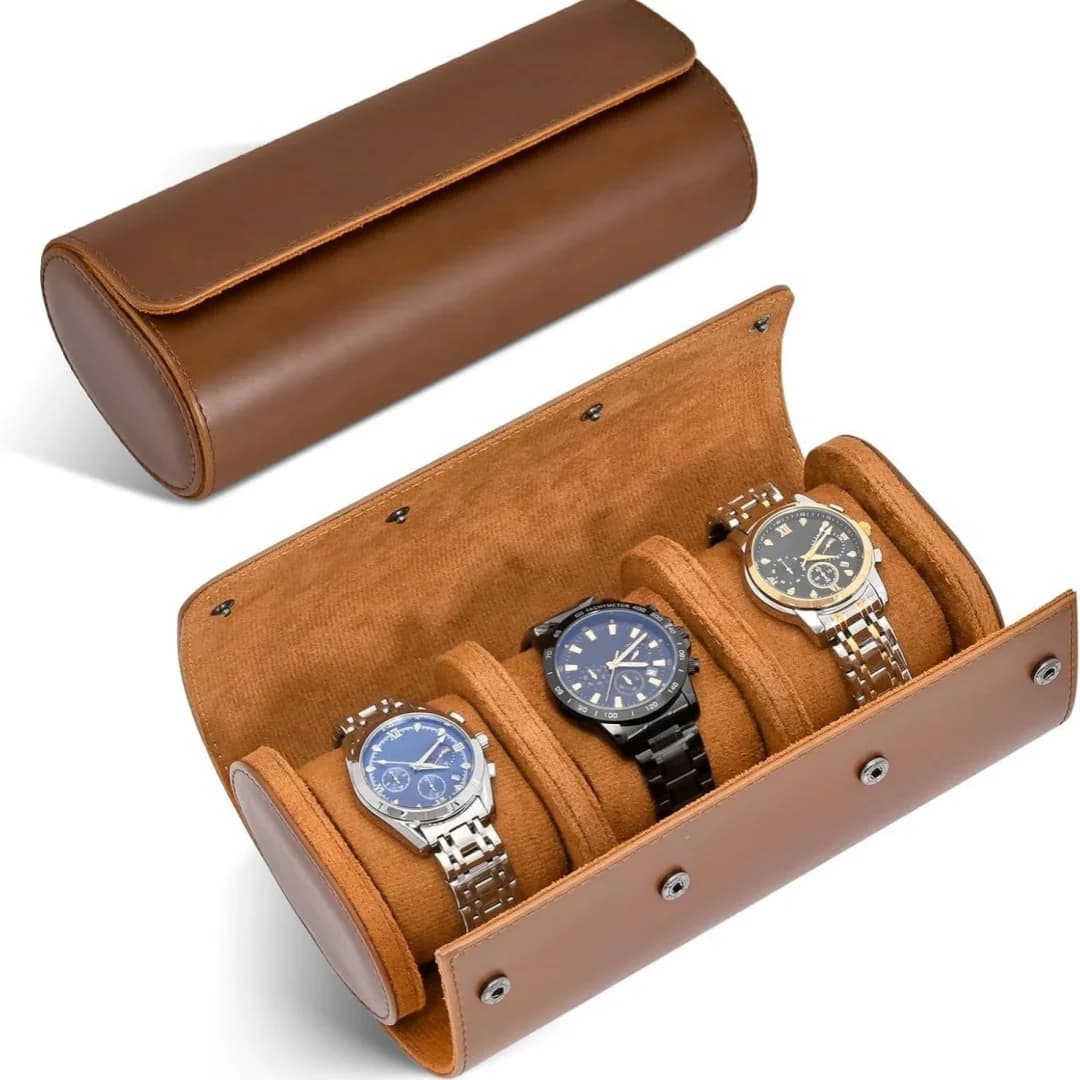2/3 Solts Watch Roll Travel Case, Watch Storage Bag for Men and Women, Watch Storage Box with Innovative Removable Pillows
