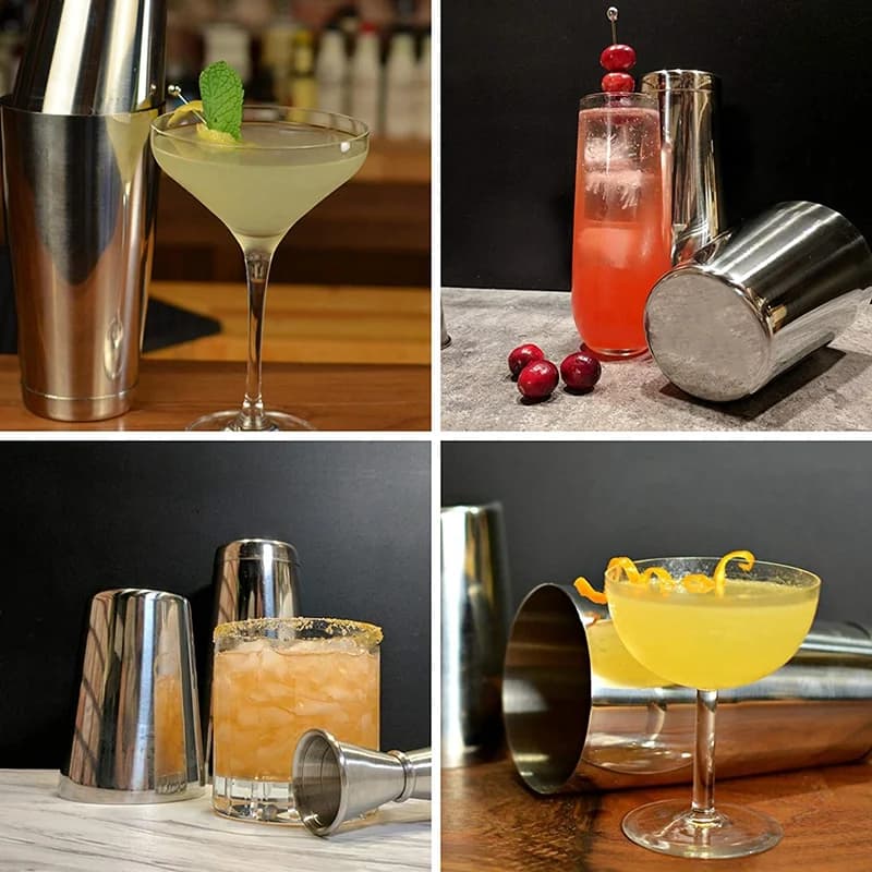 NUOVO SET SHAKER PER COCKTAIL PREMIUM - Set Boston Shaker Professionale in 2 Pezzi. Shaker per Martini Senza Peso Realizzato in Acciaio Inossidabile