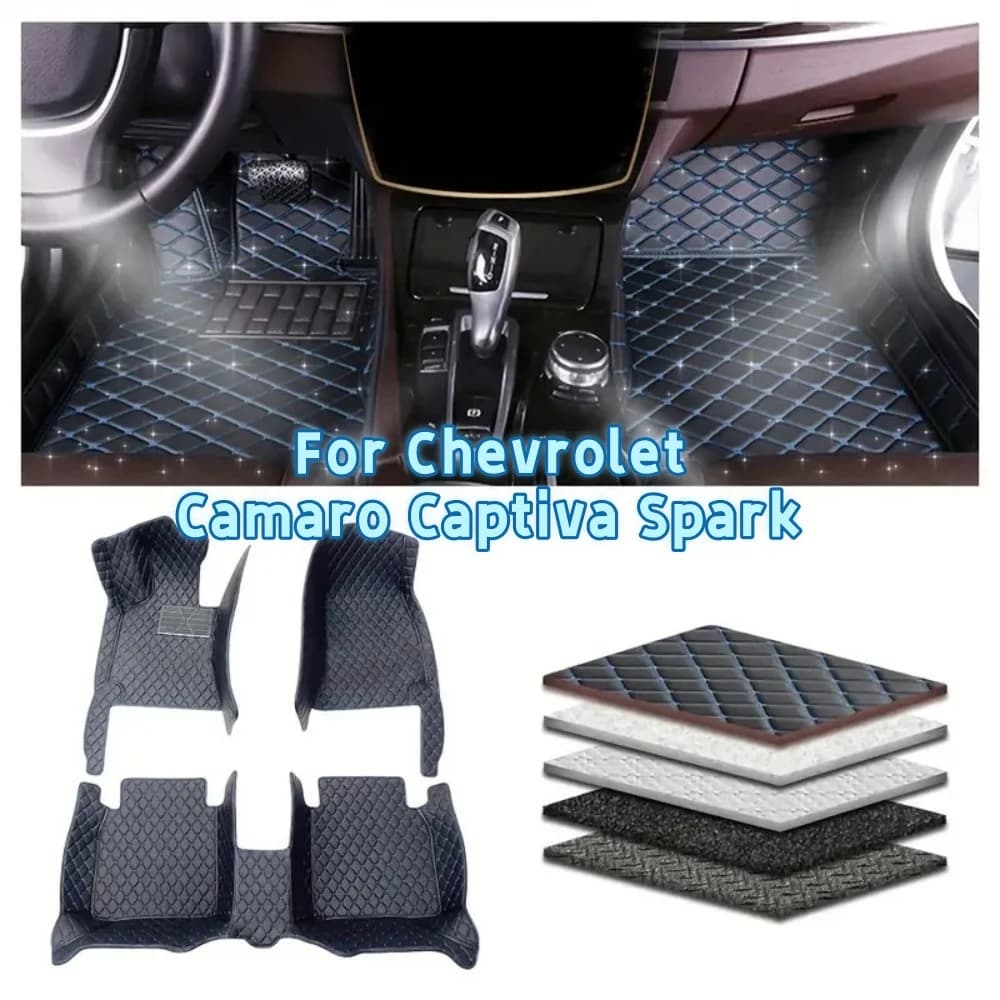 Tappetino per auto personalizzato per Chevrolet Camaro 2016-2022 Captiva 2012-2017 Spark 2004-2012 Dettagli interni auto Tappeto automatico antiscivolo