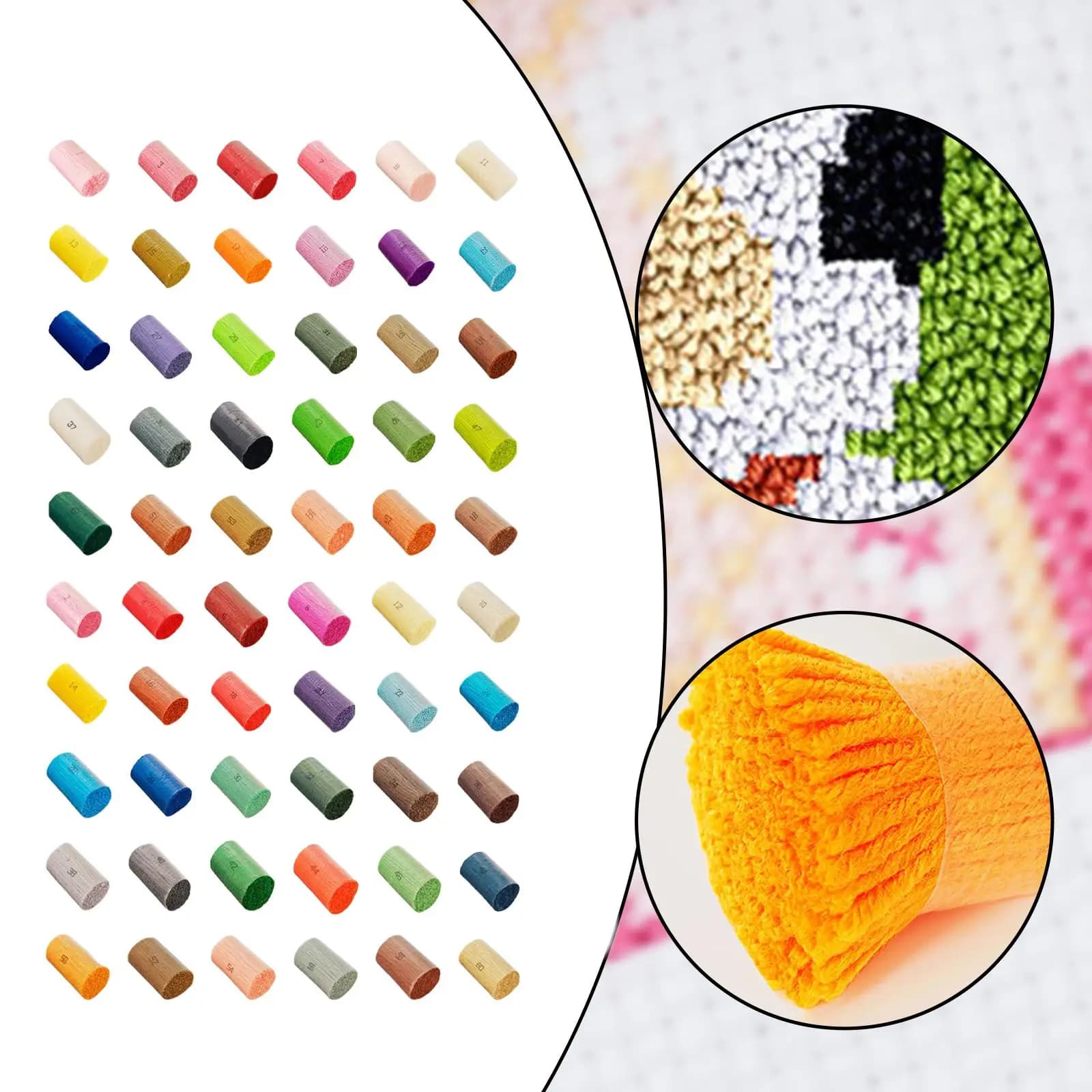 Latch Hook Yarn Acrylic Handcraft Kit Colorful Yarn Set Crochet Accessories for DIY Rug Making