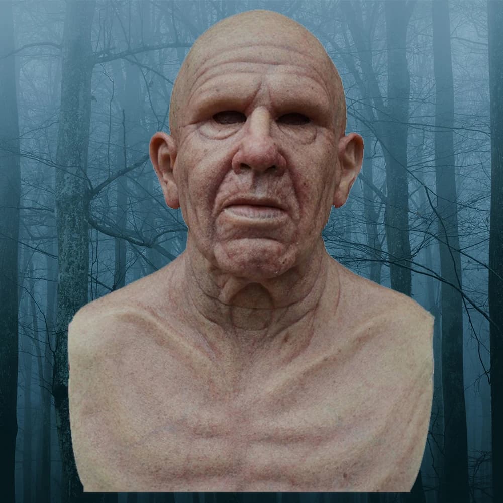 Maschere Spaventose per Cosplay di Halloween, Maschera Realistica da Vecchio, Accessori per Costumi Thriller e Scherzi