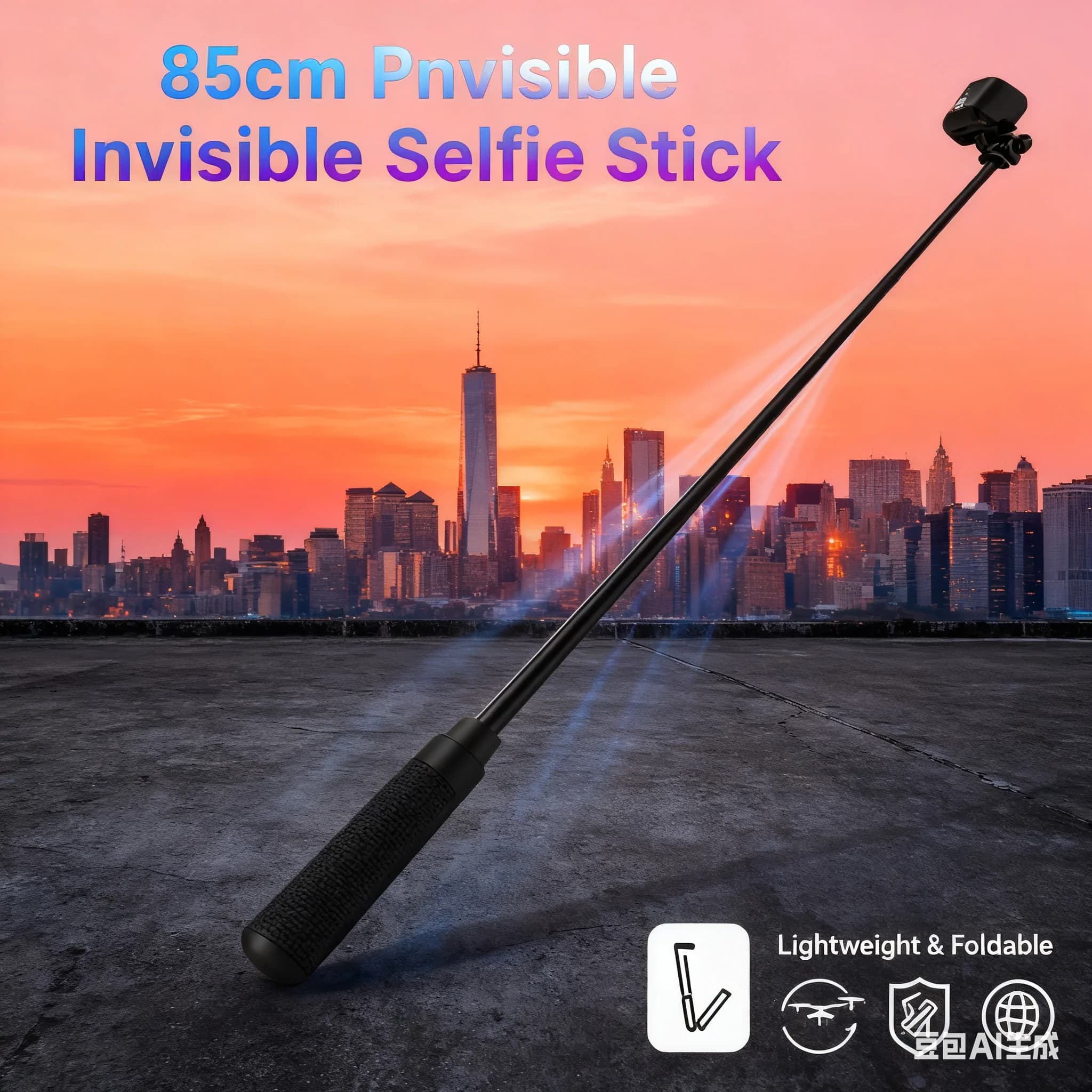 Bastone selfie invisibile da 85 cm per Insta360 - Impugnatura standard, adatto per GO Ultra/X5/Ace Pro 2/X4/GO 3/X3