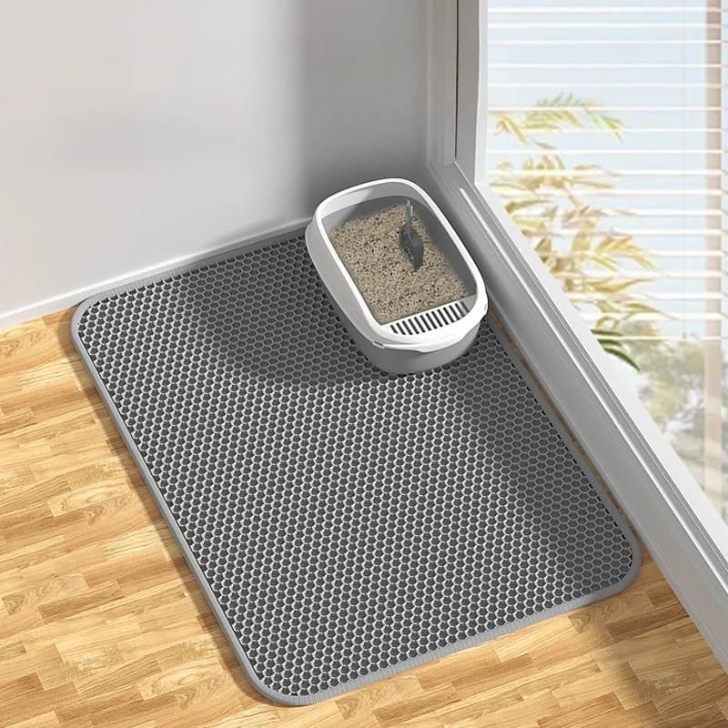 Waterproof Double Layer Cat Litter Mat Nonslip Sand Pet Toilet Mat Washable Clean Mat for Cat Litter Box