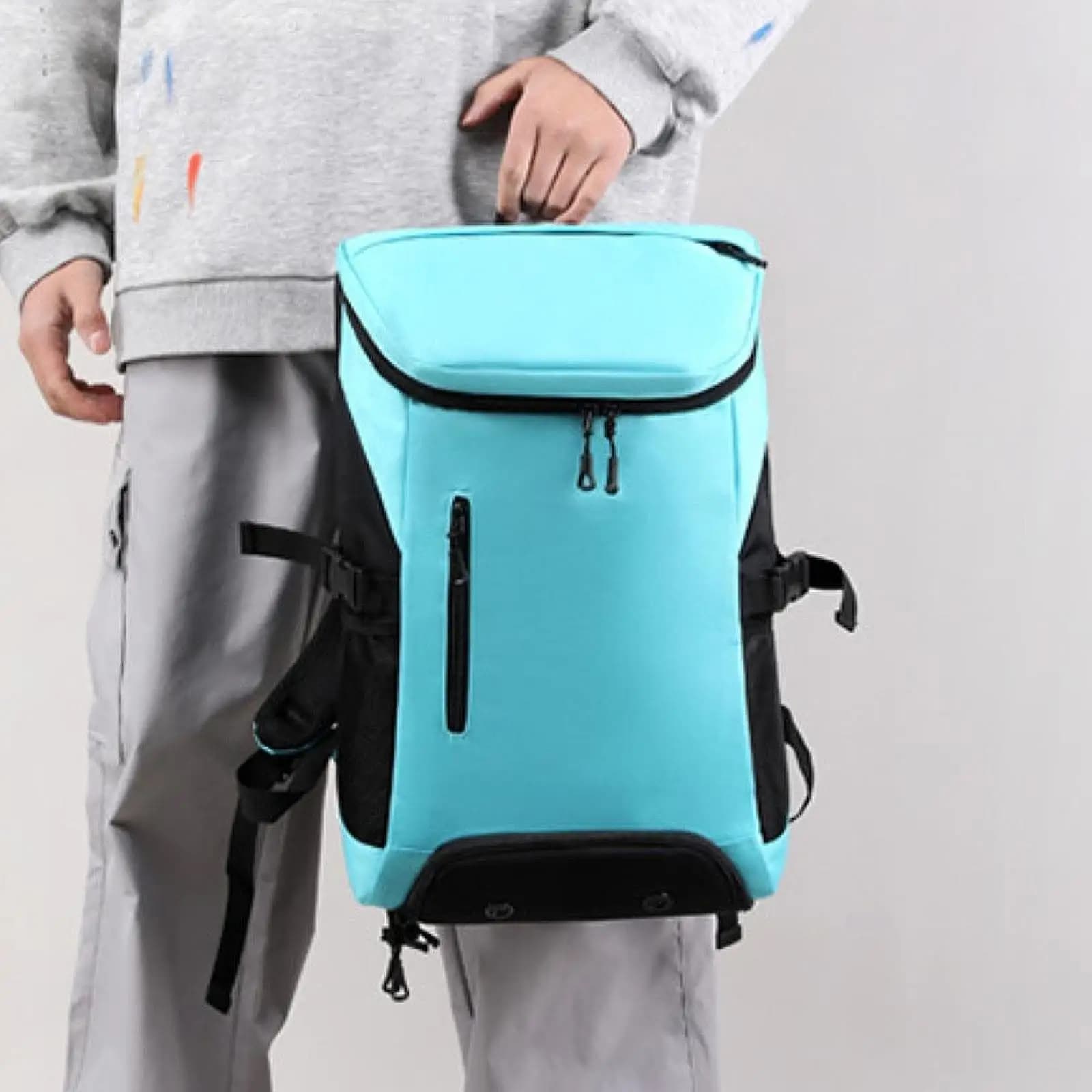 Zaino da badminton con scomparto per scarpe, borsa sportiva con tracolla regolabile, borsa portatile per palline e accessori