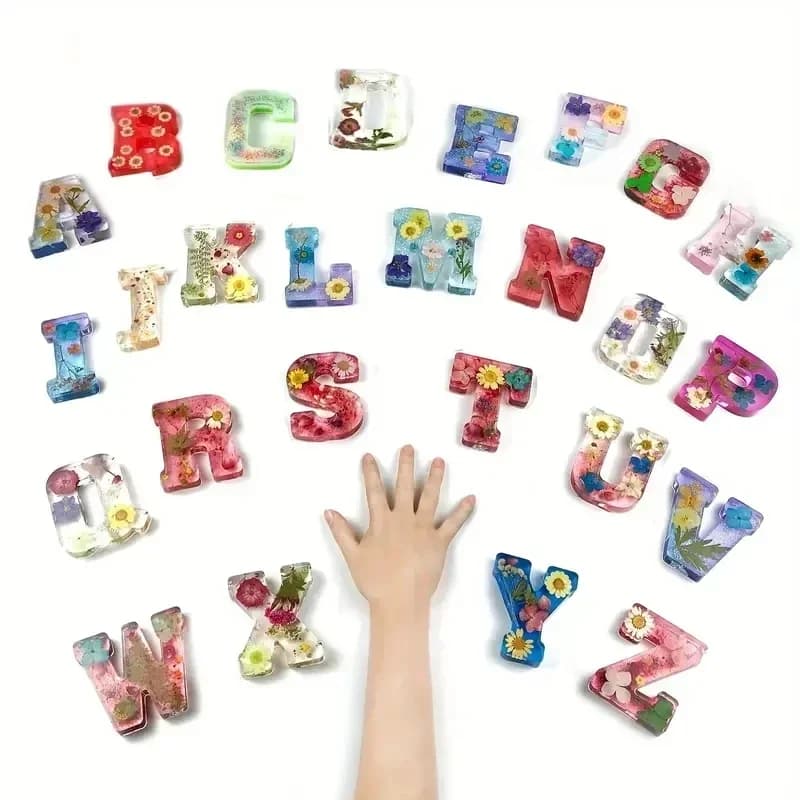 Stampo in silicone con 26 lettere inglesi, stampo per lettere maiuscole, utilizzato per resina epossidica fai da te, candele, sapone