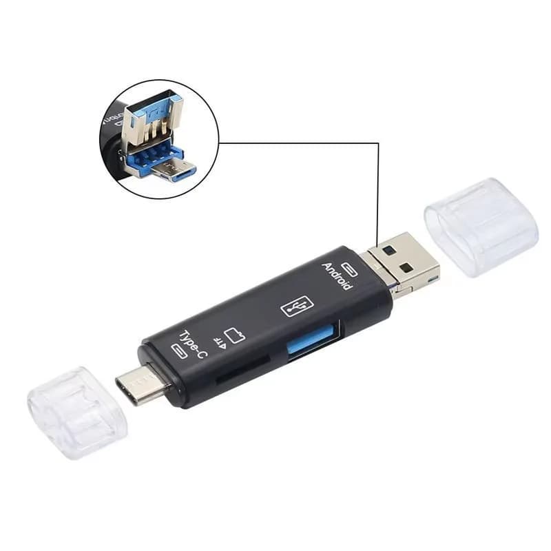 Multifunction 5 in 1 USB 2.0 Type C USB Micro USB SD TF Memory Card Reader for Android Computer Dock OTG Type C Adapter