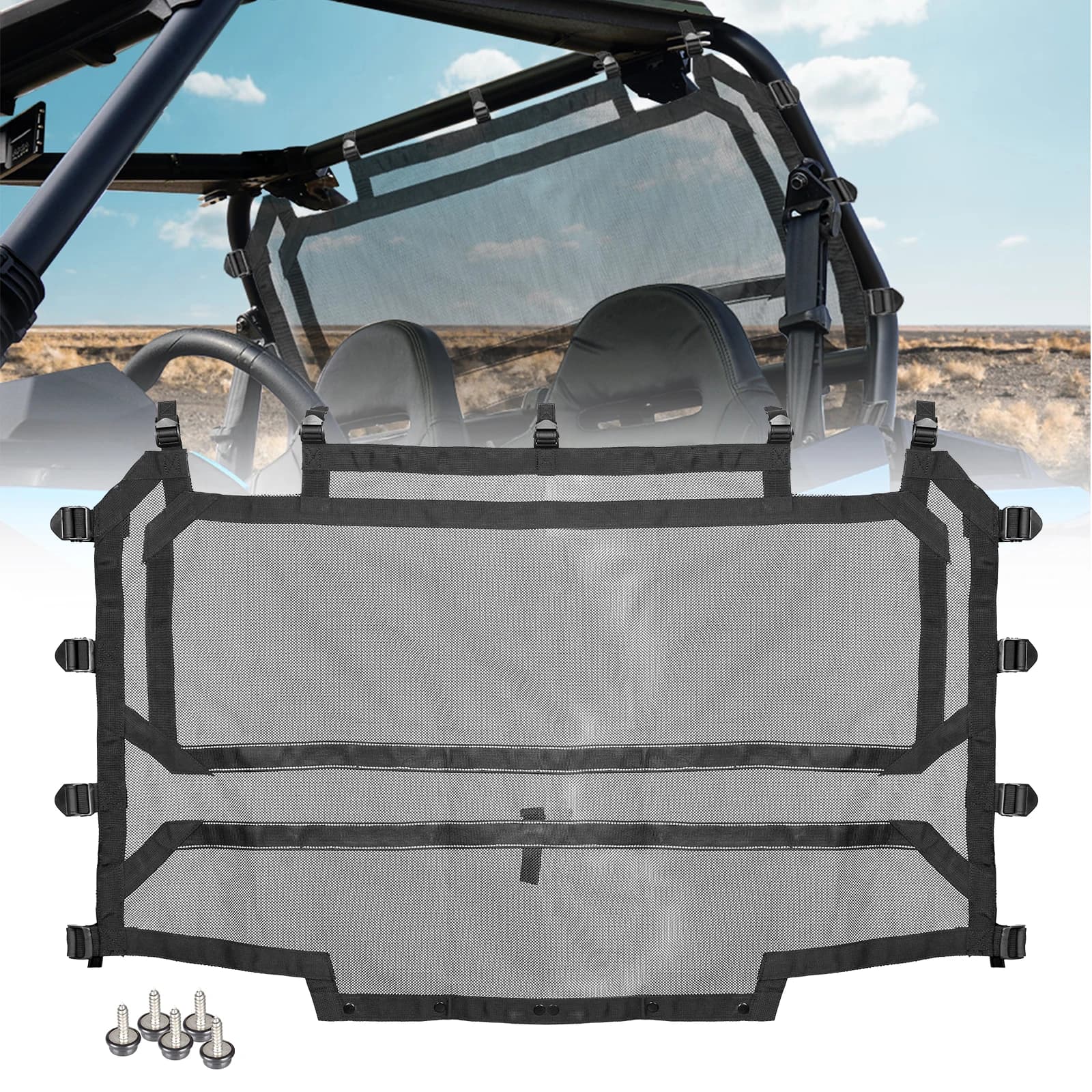 UTV Lunotto Posteriore Maglia Morbida Parasole Parabrezza Ombra Flusso D'aria Sole Protezione UV Rete per Polaris RZR 1000 Turbo XP RZR XP 4 1000
