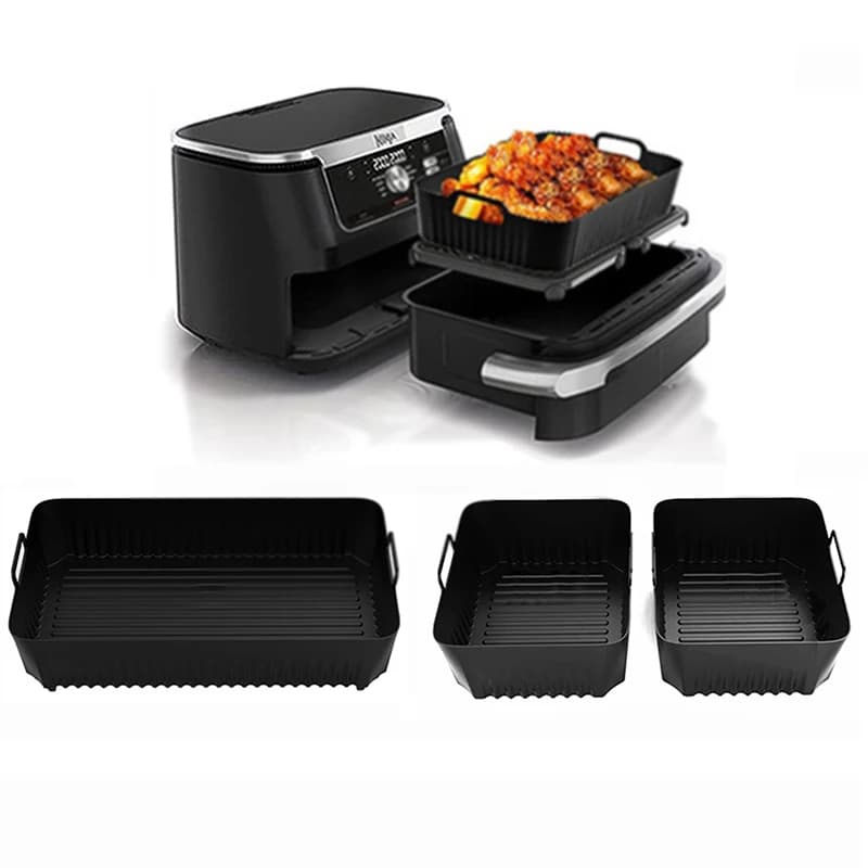 Silicone air frying tray mold for Ninja Air frying basket for air frying machine Reusable tray for oven Silicone air frying machine